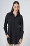 Shirt Collar Basic Poplin Tunic Black