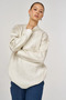 Knitted Pattern Off Shoulder Knitwear Tunic Ecru