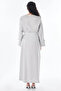 High Waist Linen Wrap Skirt Light Gray - 4