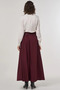 Belt Detailed A-Line Skirt Burgundy - 4