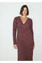 Polka-dot V-neck dress - 8