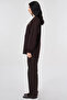 Drawstring Detailed Combed Cotton Tunic Dark Brown - 4