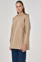 Three Thread Sweatshirt with Stitching Detail Beige