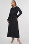 Collar Detailed Satin Dress Black