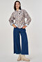 Floral Pattern Jacquard Jacket Aviator Blue - 2
