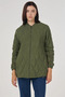 Embossed Pattern Jacket Forest Green