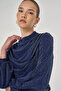 Degaje Collar Stylish Dress Dark Navy Blue - 6