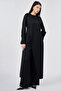 Metal Buckle Satin Double Suit Black