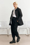 Wide Collar Quilted Jacket Black - 3