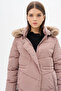 Zippered Pocket Detailed Quilted Coat Beige - 5