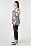 Abstract Pattern Chiffon Blouse Beige - 3