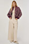 Patterned College Collar Jacket Dark Burgundy - 2