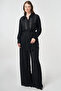 100% Viscose Hotfix Printed Double Suit Black