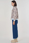 Floral Pattern Jacquard Jacket Aviator Blue - 4