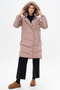 Zippered Pocket Detailed Quilted Coat Beige - 4