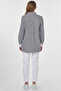 Cotton Blended Line Pattern Basic Tunic Navy Blue - 5