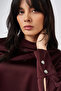 Sash Detailed Satin Blouse Burgundy - 7
