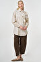 Lace Paneled Cotton Viscose Tunic Light Yellow - 2