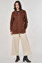 Zippered Suede Jacket Camel - 2