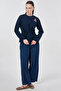 100% Cotton Lu Brooch Detailed Blouse Dark Navy Blue - 2