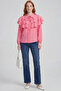 Ruffle Detail Modal Blouse Fuchsia - 3