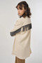 Tassel Detailed Stand Collar Velvet Tunic Cream - 6