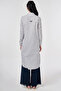 Stripe Pattern Cotton Long Tunic Black - 4