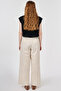 Lace-Up Wide Leg Trousers Cream - 4