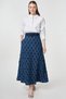 Belt Detail Vintage Denim Skirt Navy Blue - 2