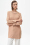 Ribbed Detailed Crew Neck Tunic Beige - 3