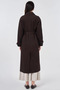 Şömizye Collar Belted Trench Coat Dark Brown - 5