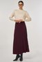 Knitwear Skirt with Stitch Detail Burgundy