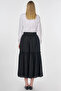 Floral Patterned Ruffle Skirt Black - 4