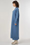 Half Turtleneck Knitwear Dress Crown Blue - 4