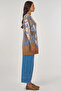 Abstract Pattern Wool Blend Knitwear Tunic Indigo - 6