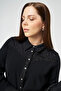 Buckle Detail Crepe Dress Black - 7