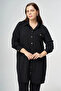 Gold Buttoned Long Tunic Black