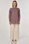Viscose Tunic with Embroidery Detail Dark Burgundy - 3