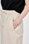 Lace-Up Wide Leg Trousers Cream - 6