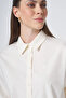 Buttoned Cotton Basic Shirt Ecru - 7