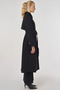 Velvet Collar Trench Coat Black - 5