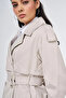 Trench Coat with Epaulet Detail Stone - 6
