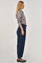 Belt Detailed Relaxed Fit Trousers Dark Navy Blue - 6