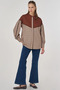 Plaid Pattern Garnished Tunic Camel - 3