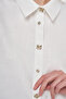 Shiny Buttoned Viscose Tunic Optical White - 7