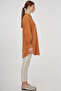 Stone Embroidered Shirt Collar Natural Fabric Tunic Amber - 6