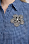 Embroidered Detailed Gofreli Tunic Indigo - 6