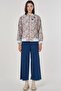 Floral Pattern Jacquard Jacket Aviator Blue - 3