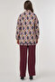 Geometric Pattern Bomber Jacket Navy Blue - 5