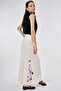Belt Detailed Non Denim Skirt Cream - 2